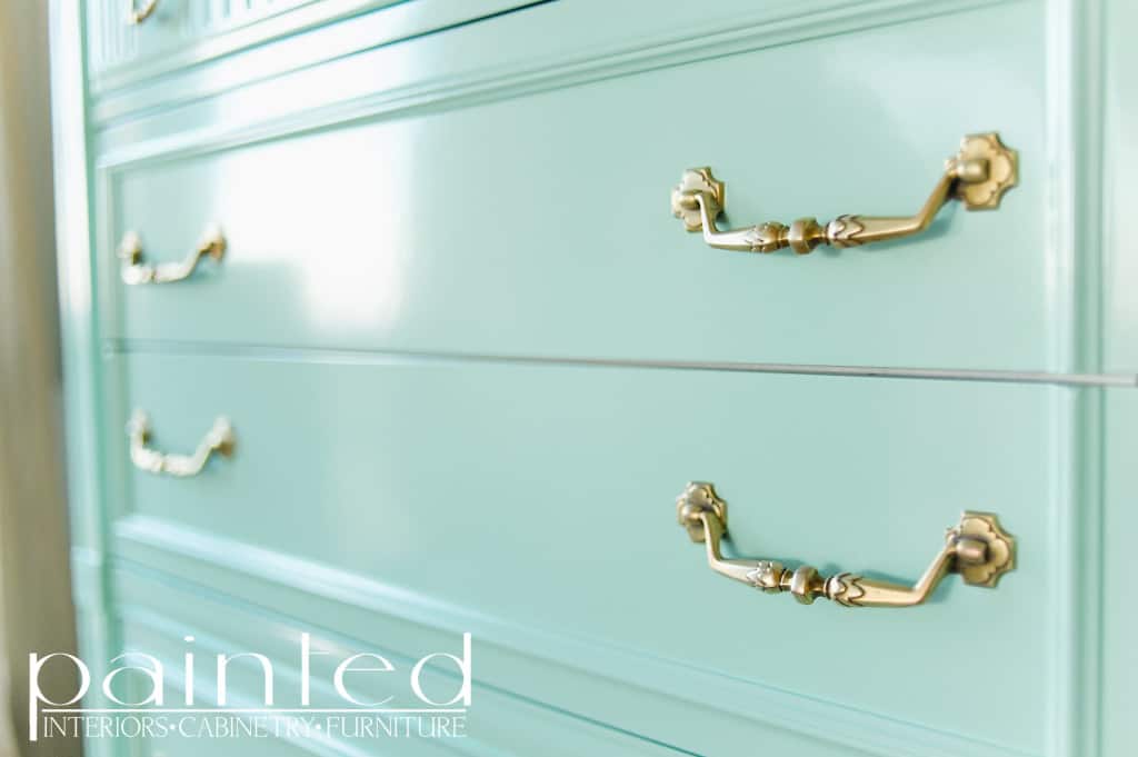 American of Martinsville Chest of Drawers Benjamin Moore Copper Patina High Gloss Enamel Paint