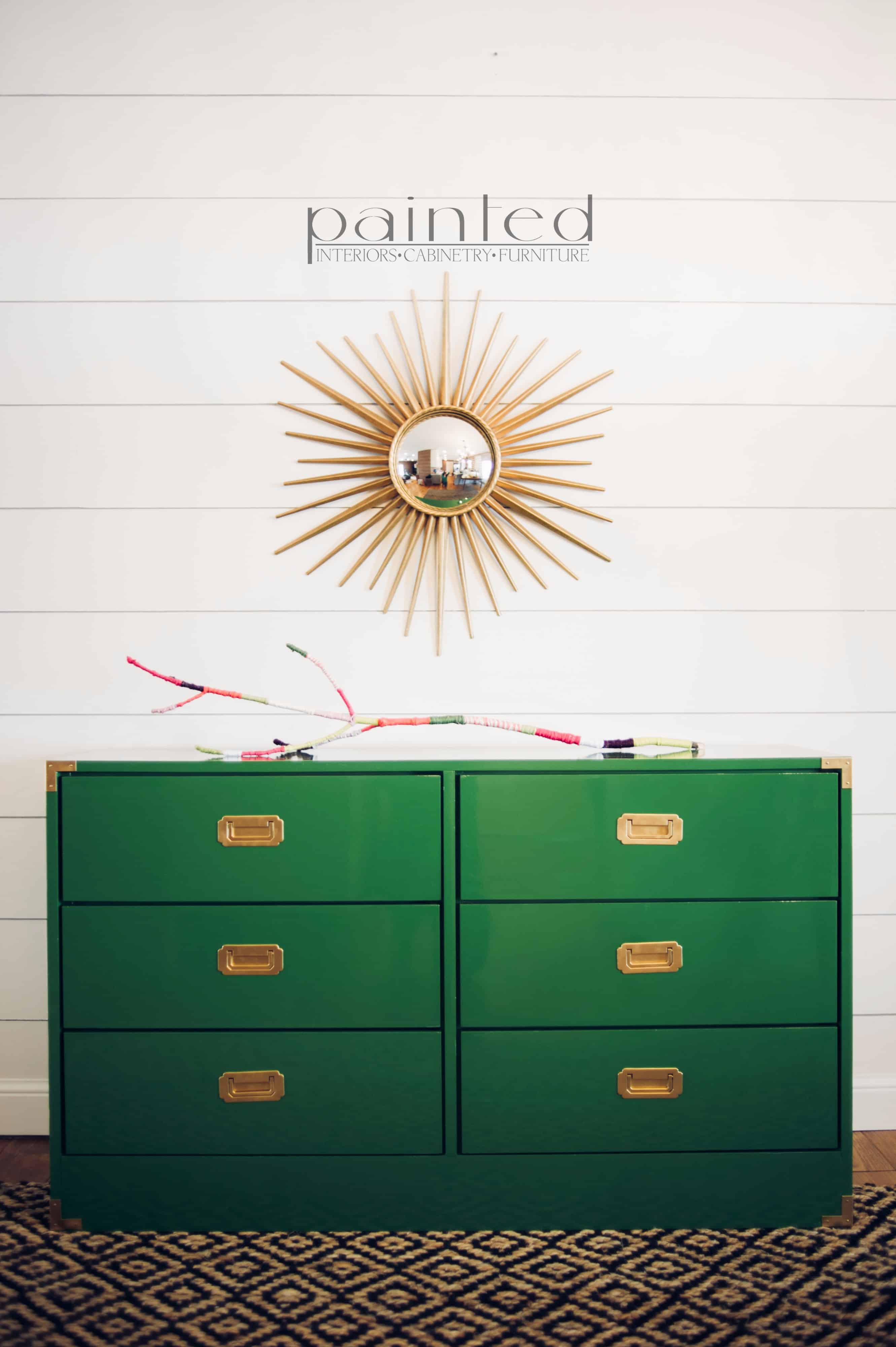 Glossy Green Campaign Dresser Painted By Kayla Payne