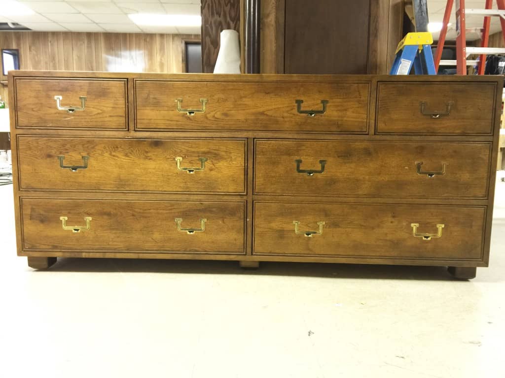 Vintage Henredon Artefacts Campaign Dresser with brass hardware