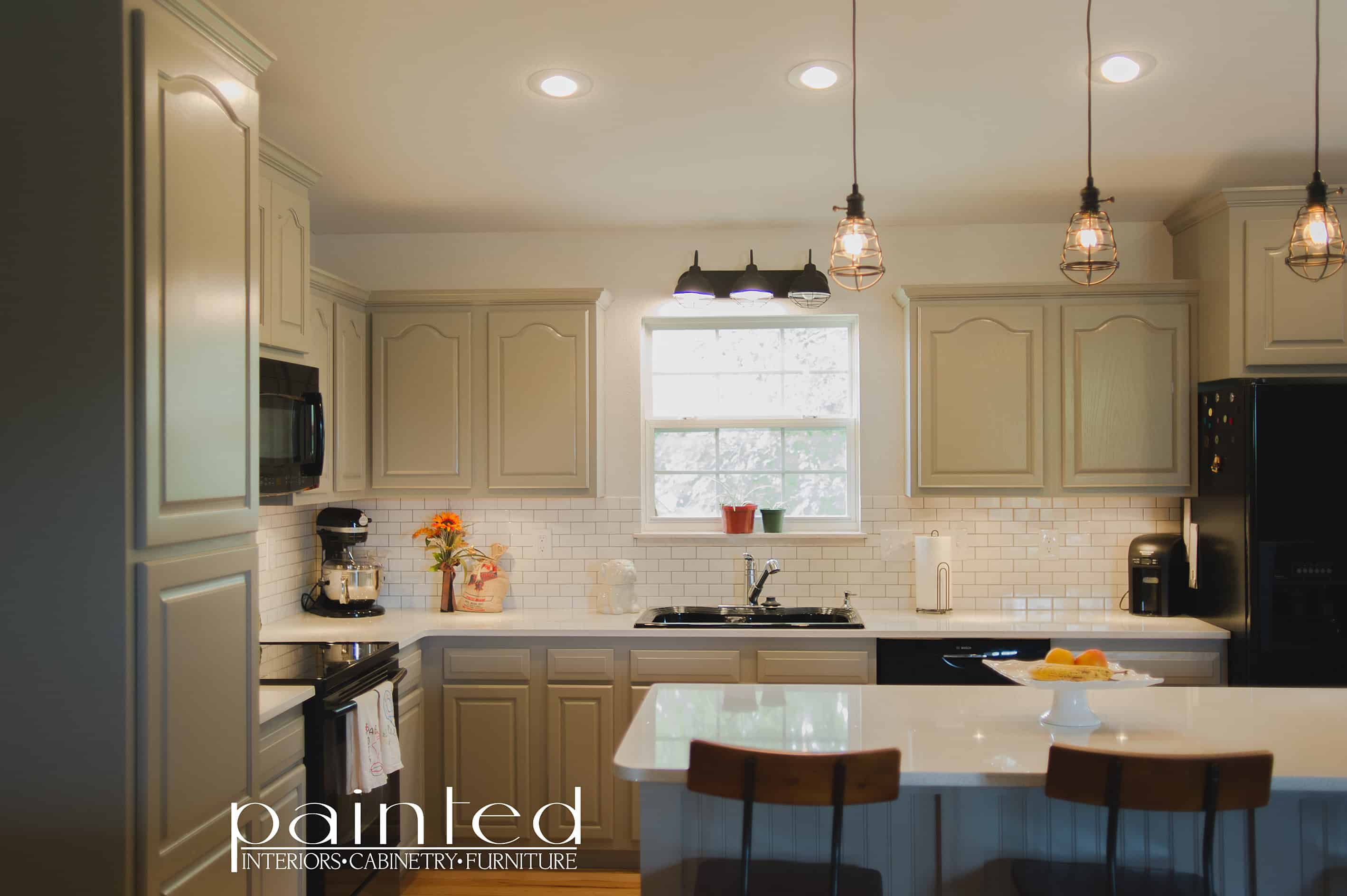 gray kitchen cabinets in Old Monterey Gray by Behr ...