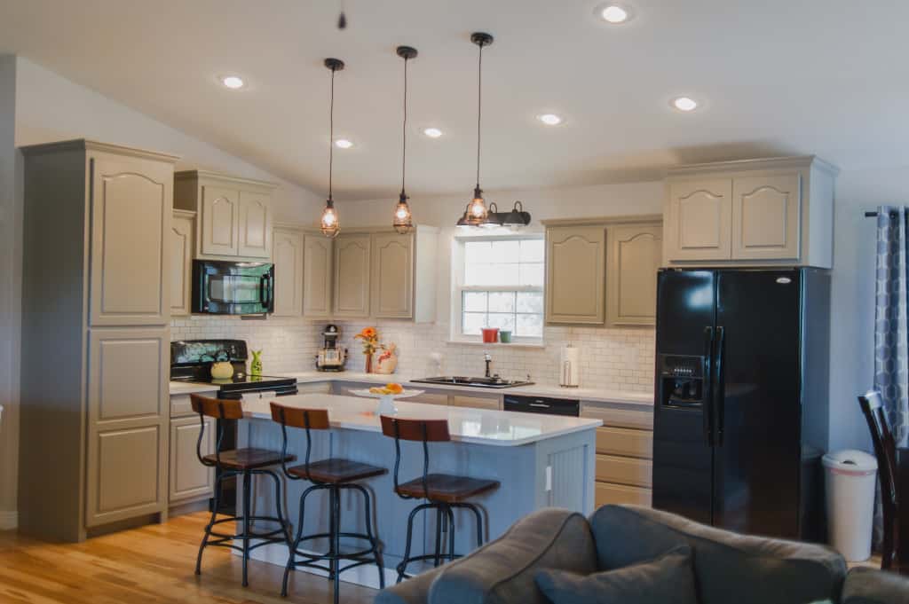 painted gray kitchen cabinets 