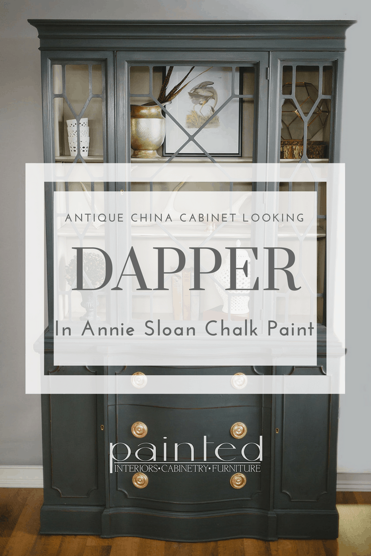 China Cabinet Painted In Annie Sloan Graphite And French Linen