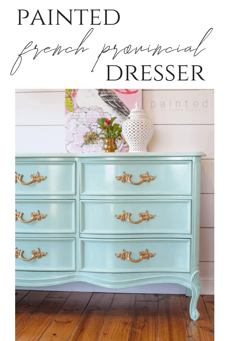 Painted French Provincial Dresser in Glossy Mint