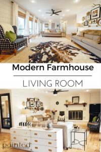 Blog post with BEFORE&AFTER photos of a Modern Farmhouse Living Room
