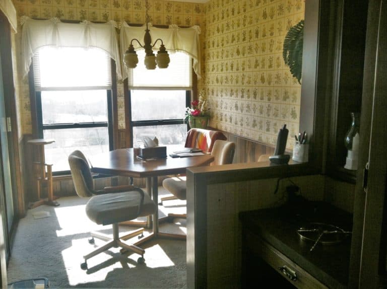 Before and After of our Breakfast Nook - Painted by Kayla Payne