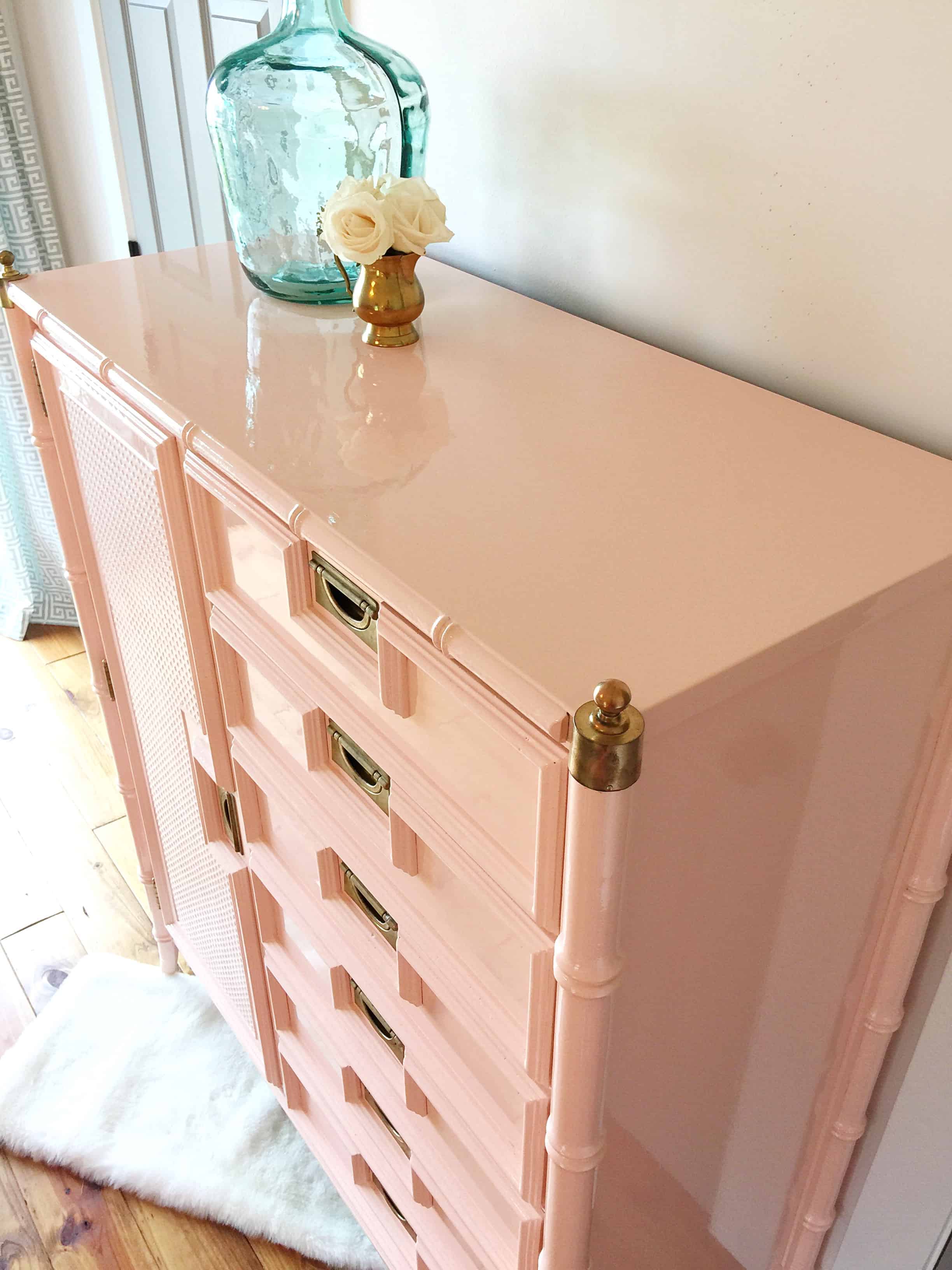 Stanley Faux Bamboo Tallboy painted in Fine Paints of
