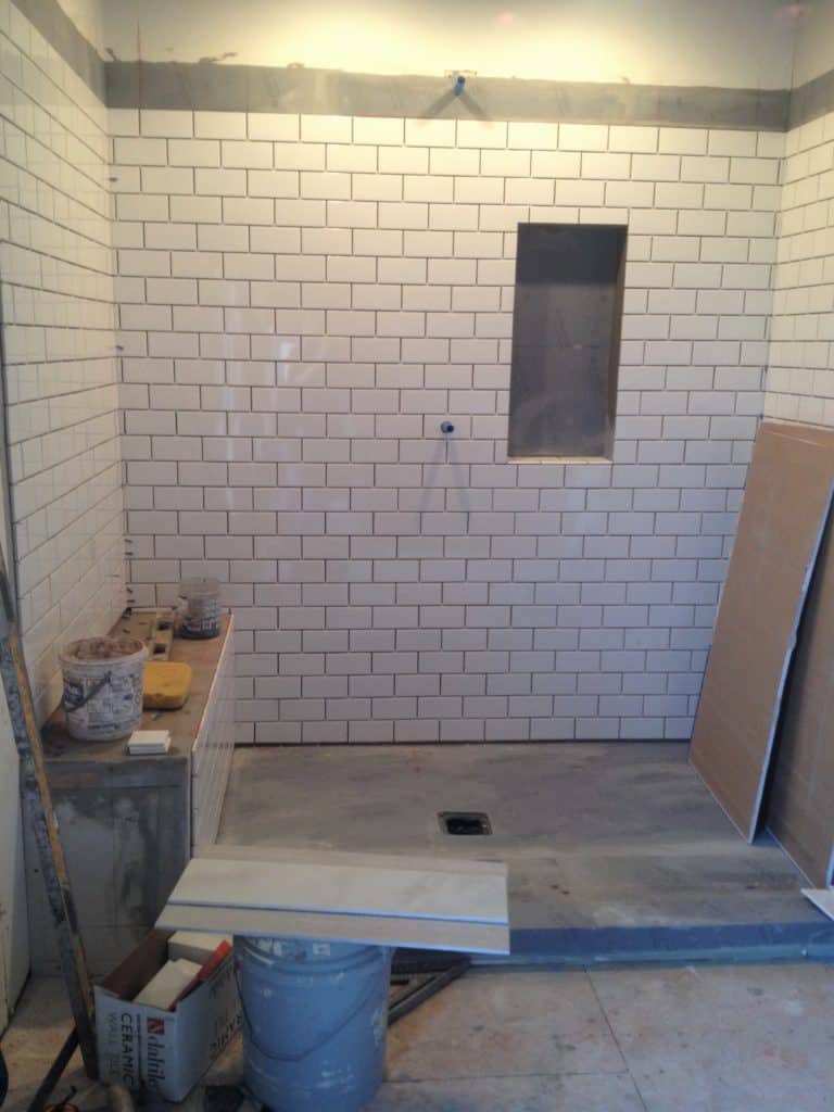 subway tile shower