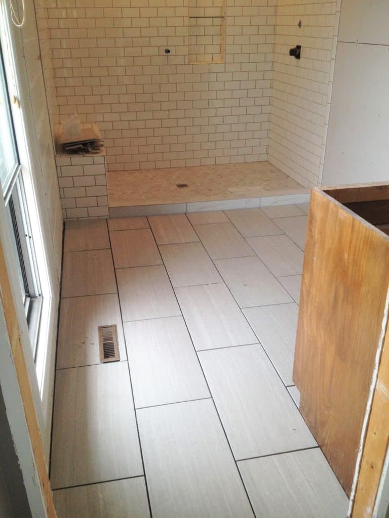 tiling a bathroom floor