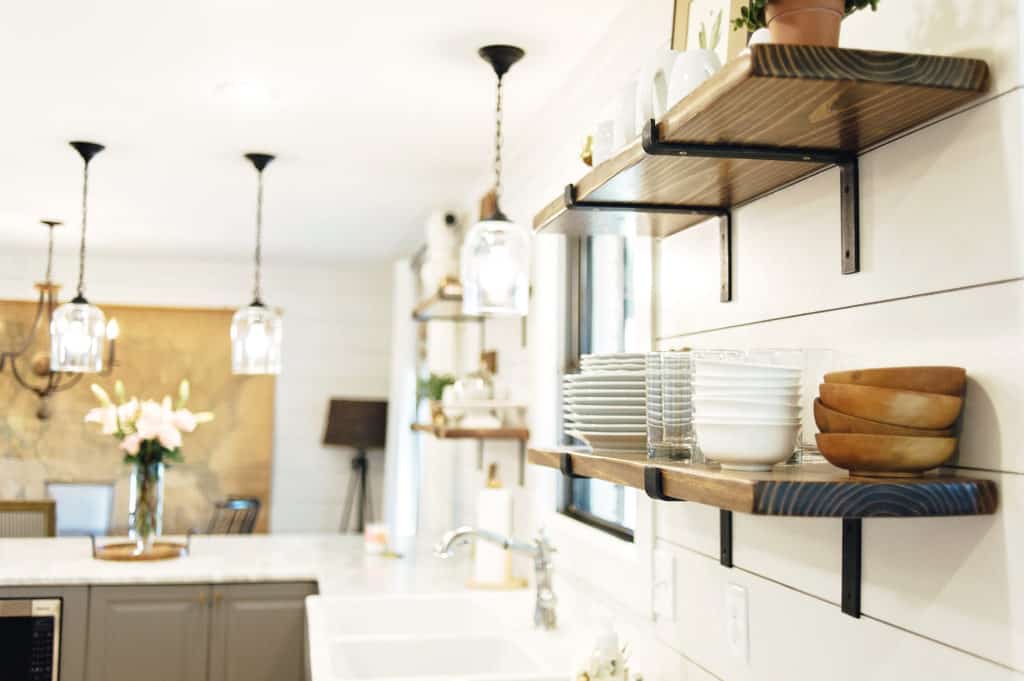 Open Shelves in kitchen