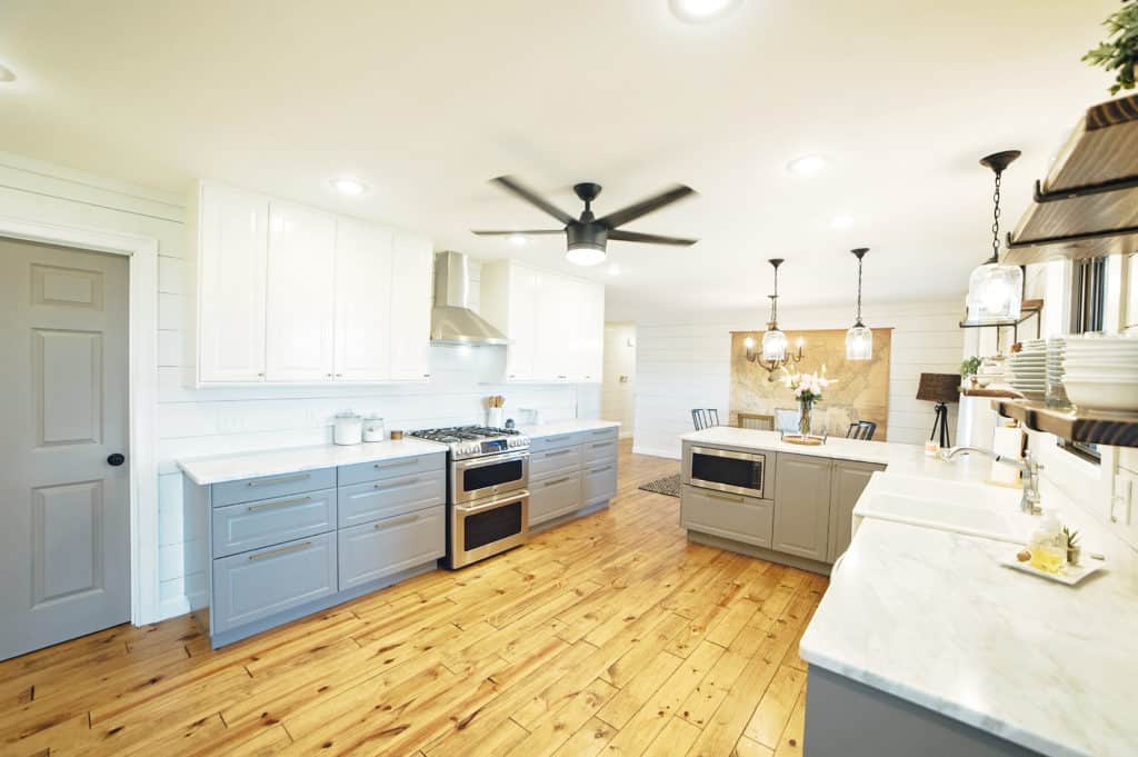 IKEA cabinets in fixer upper kitchen remodel