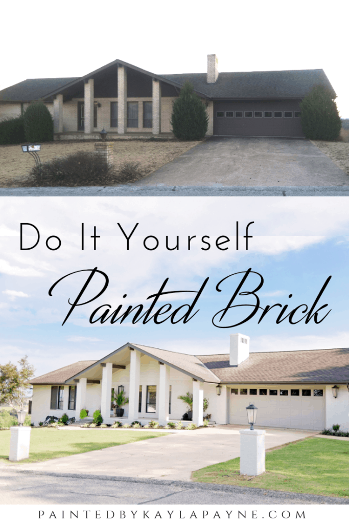 Painted Brick House Before And After How To Paint A Brick House