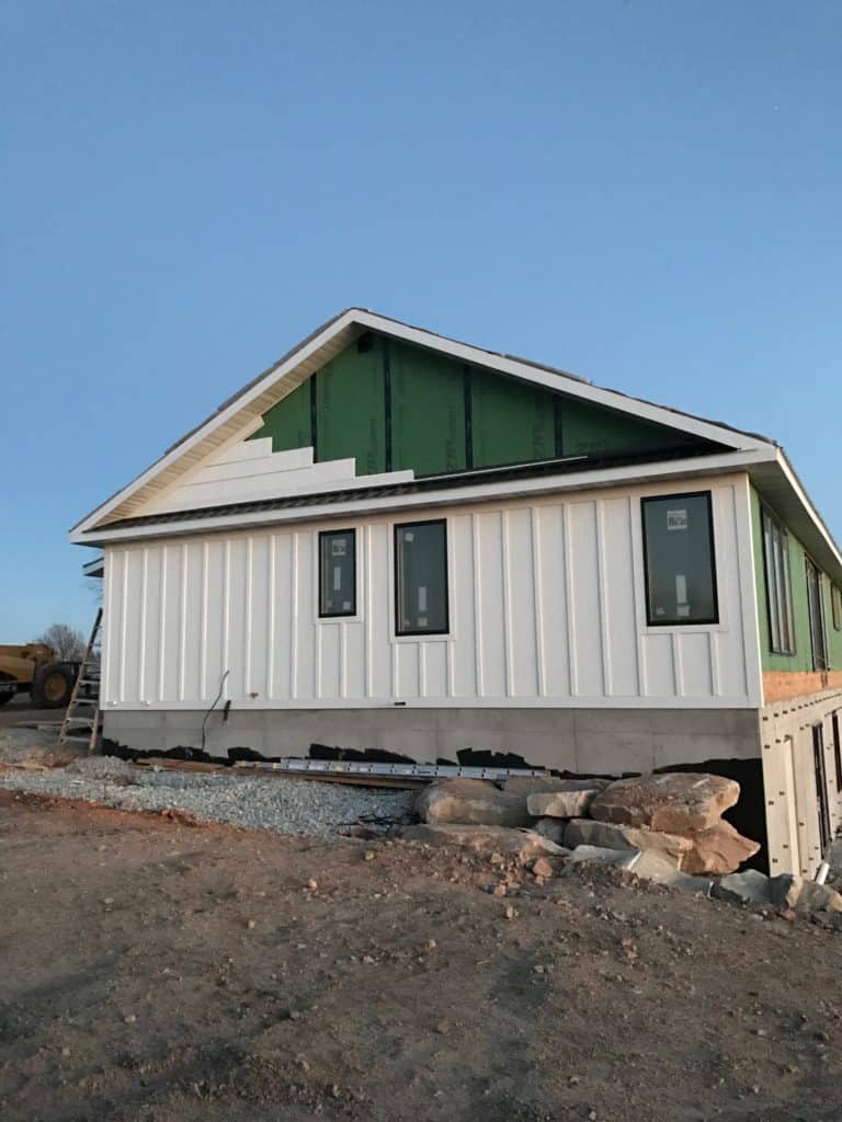 LP Smart siding going up on new farmhouse construction