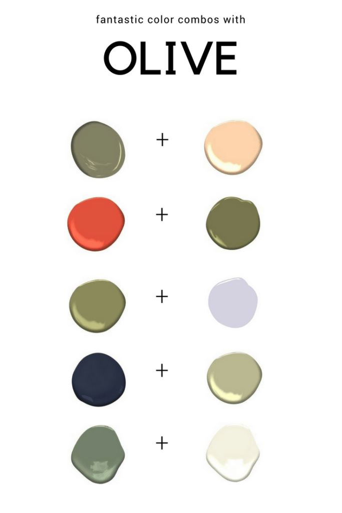 Great color combinations using shades of Olive green.