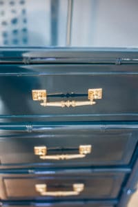 Henry Link faux bamboo dresser with brass hardware.