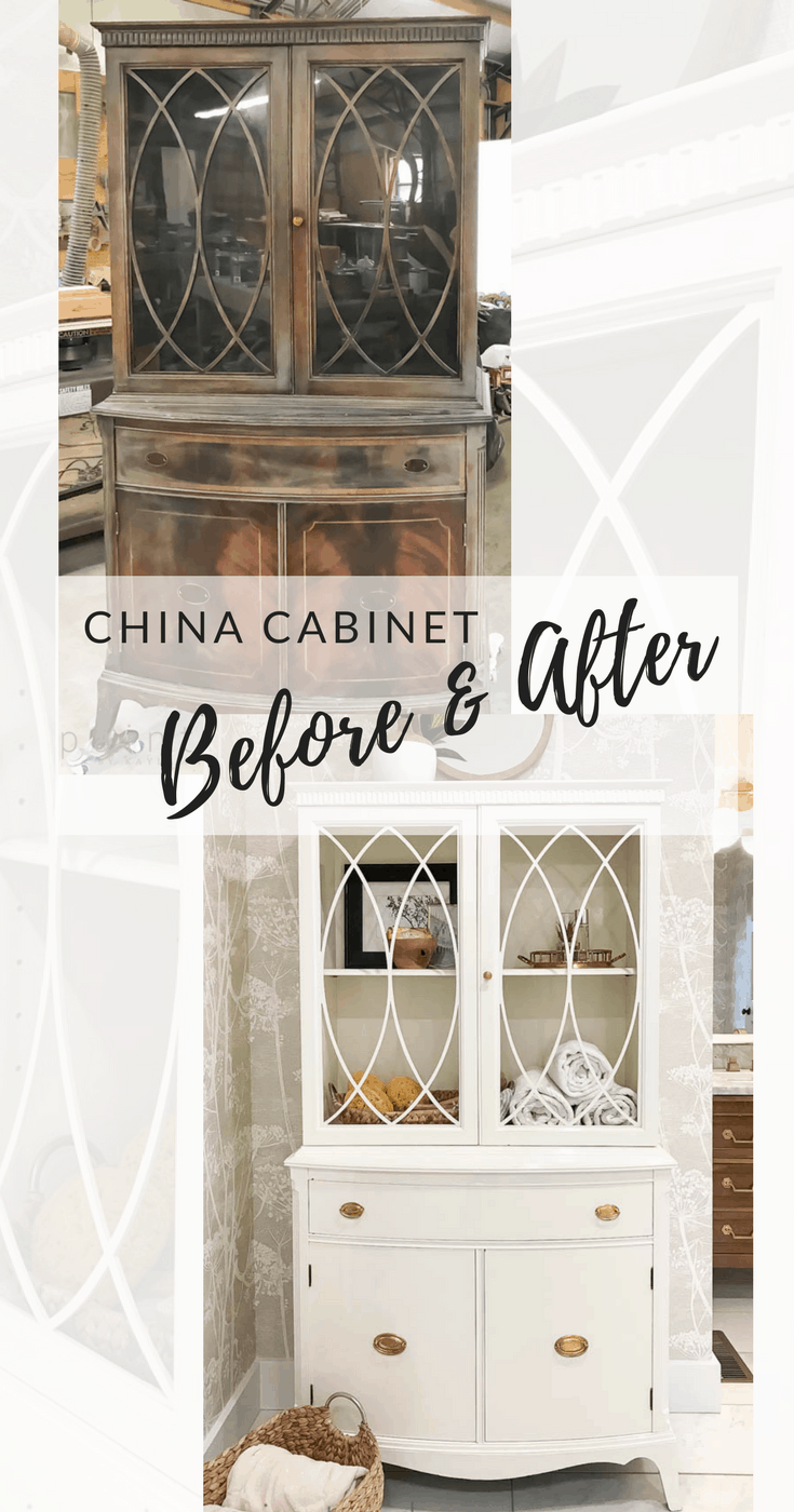 Painted China Cabinet before and after PLUS our new bathroom reveal!