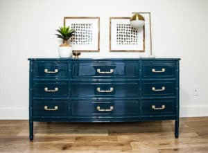 Henry Link Bali Hai faux bamboo dresser in high gloss Fine Paints of Europe.