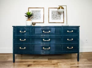 Henry Link Bali Hai faux bamboo dresser in high gloss Fine Paints of Europe.