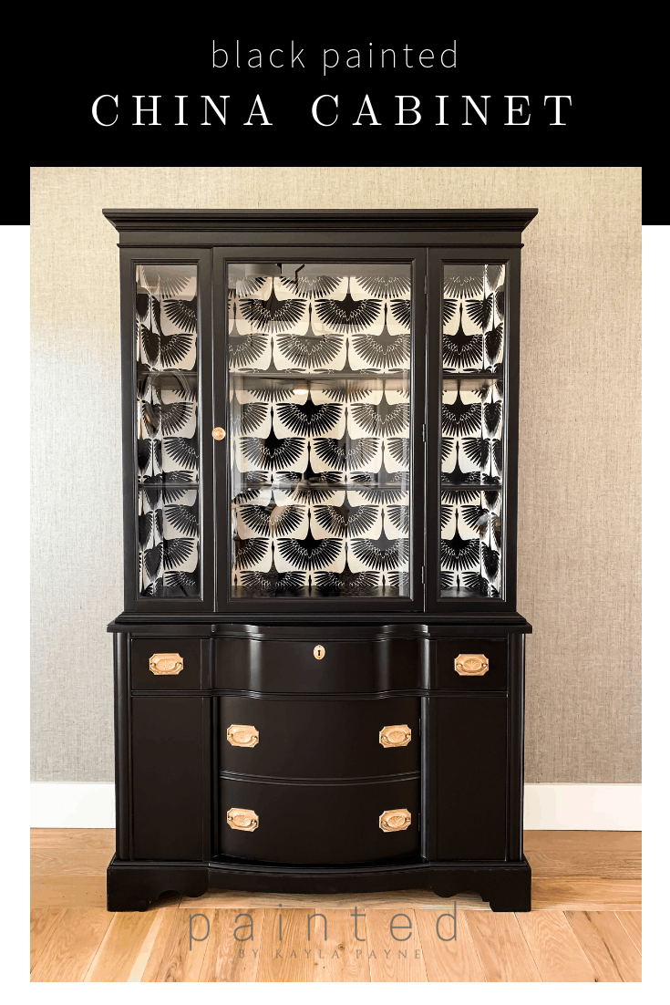 The best satin black paint for furniture and more! Black painted china cabinet before and after.