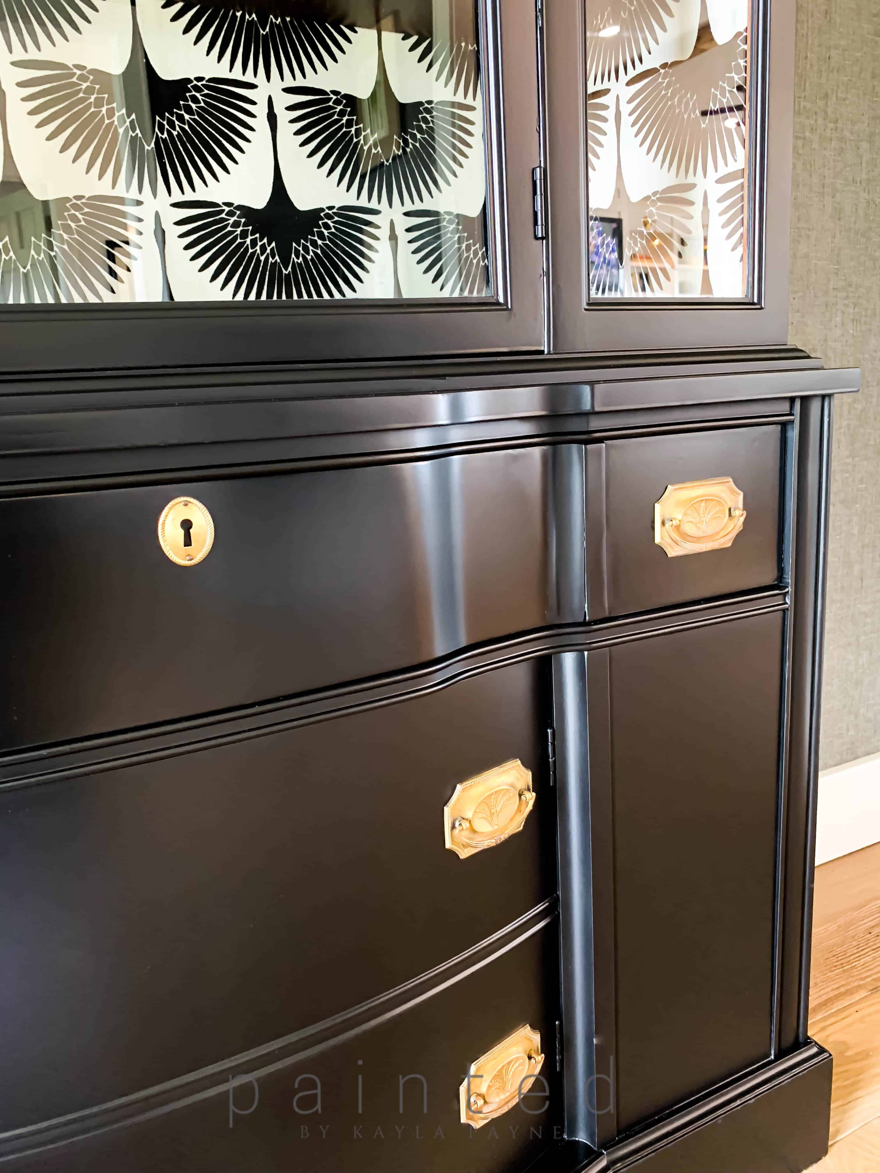 Black Painted China Cabinet Painted By Kayla Payne