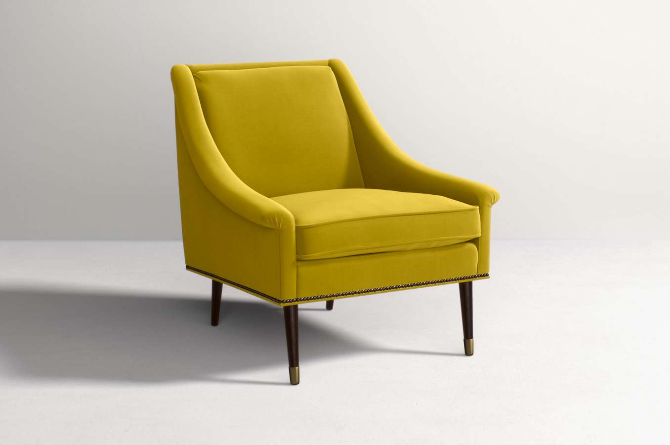 Lime green velvet chair