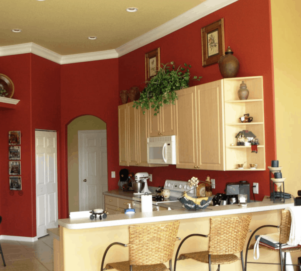 5 kitchen decor trends to ditch. red kitchen walls