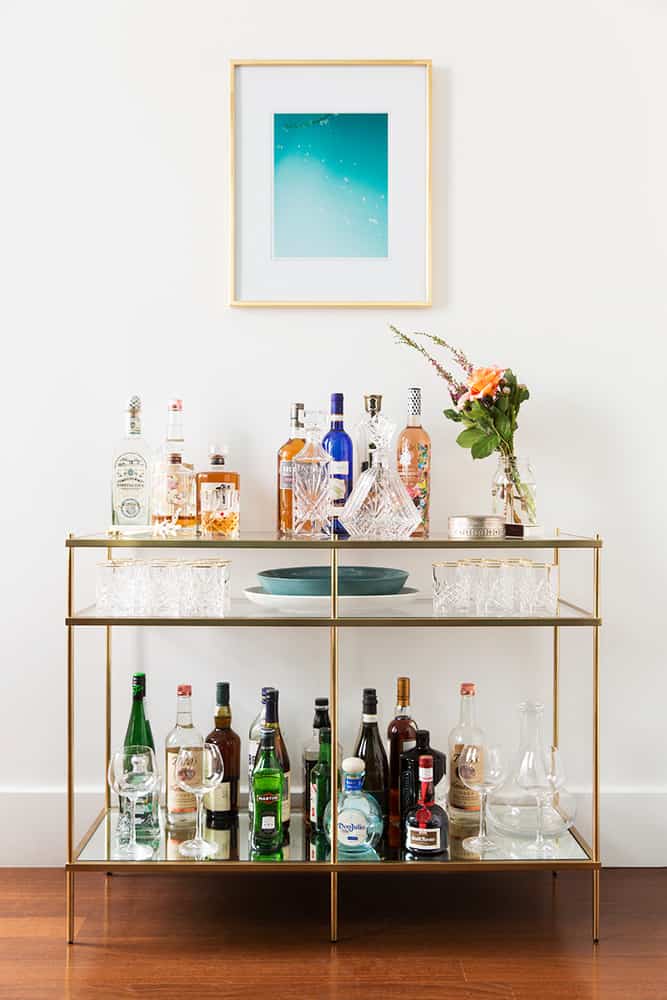 Bar Cart ideas. what to stock your bar cart with. 