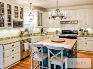 From Oak to Alabaster - Farmhouse kitchen gets an update! See how this farmhouse went from honey oak cabinets to bright white