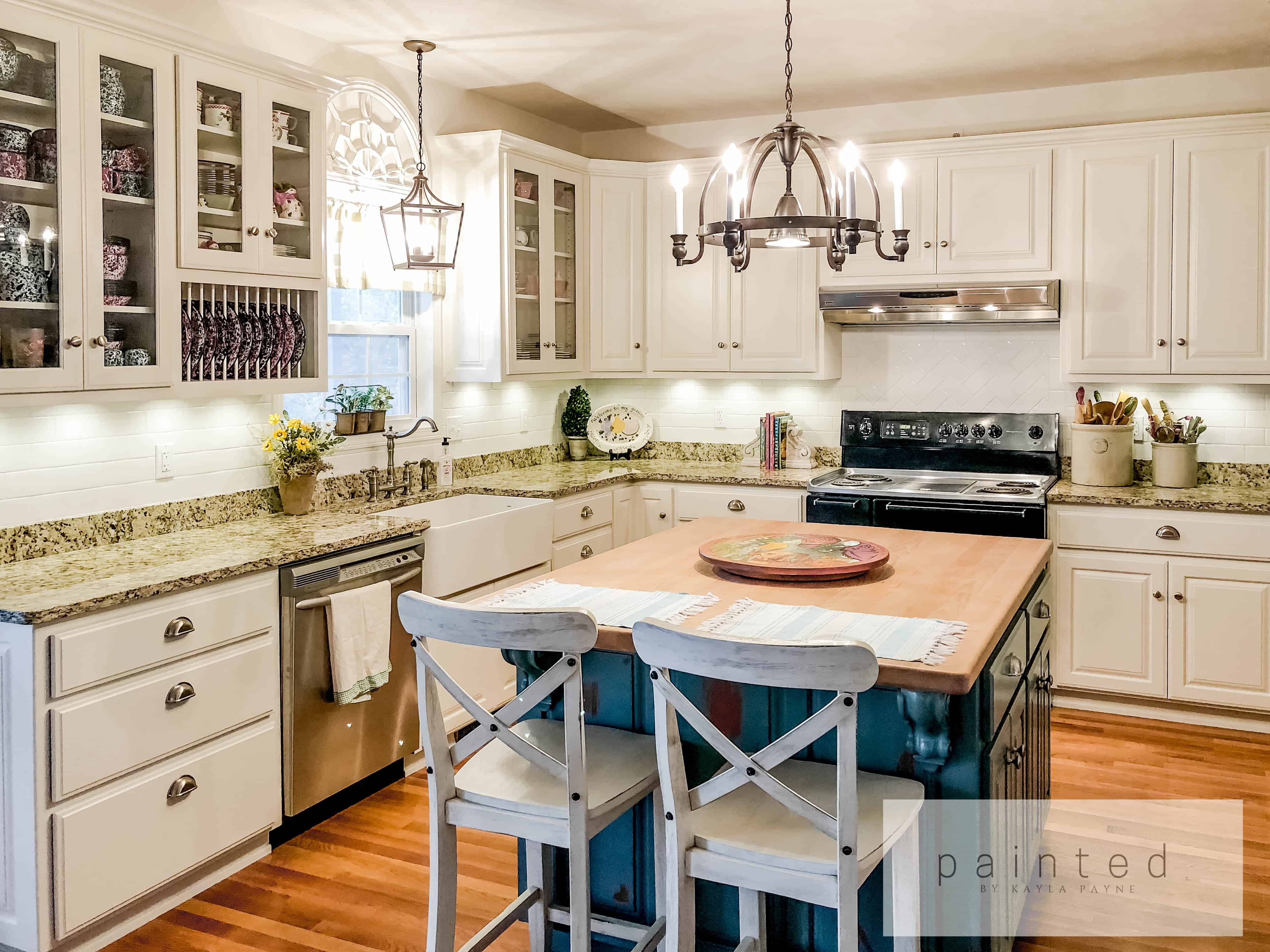 From Oak To Alabaster Kitchen Cabinet Facelift Painted By