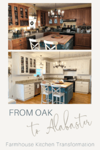 From Oak to Alabaster, Kitchen cabinet facelift!