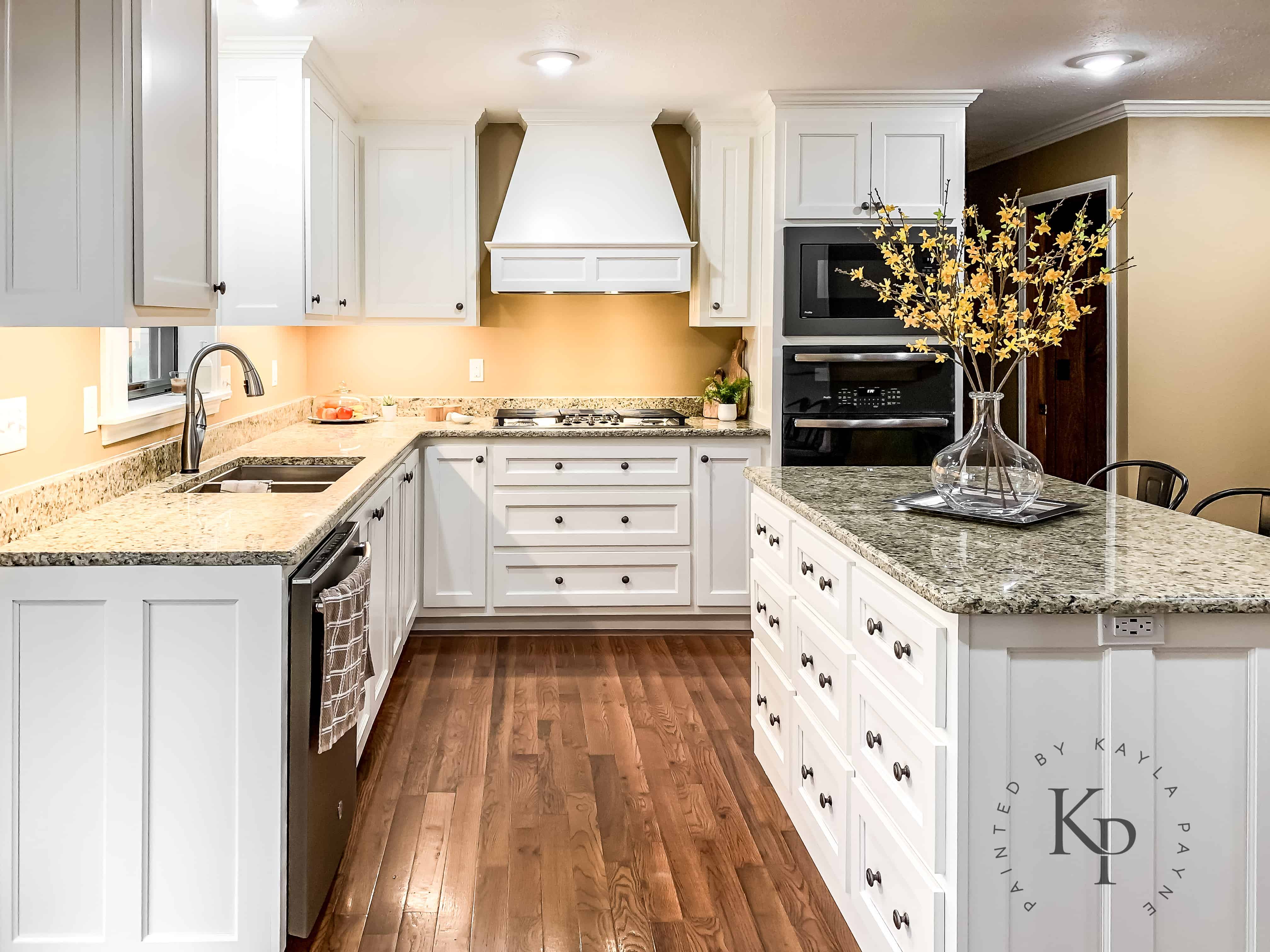 Kitchen in Sherwin Williams Dover White Painted by Kayla Payne