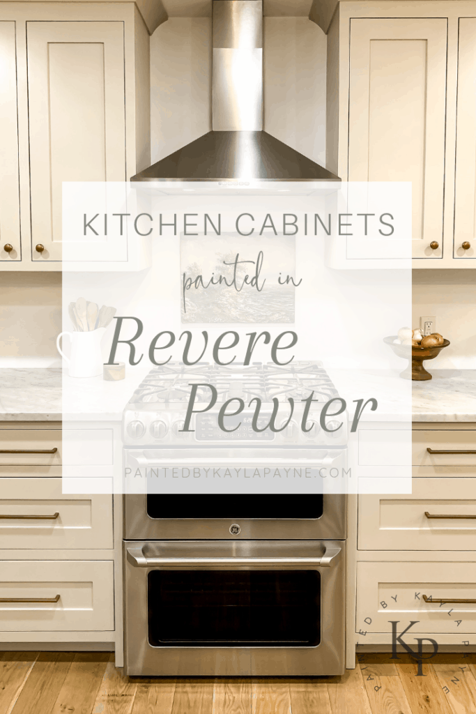 Benjamin Moore Revere Pewter on kitchen cabinets