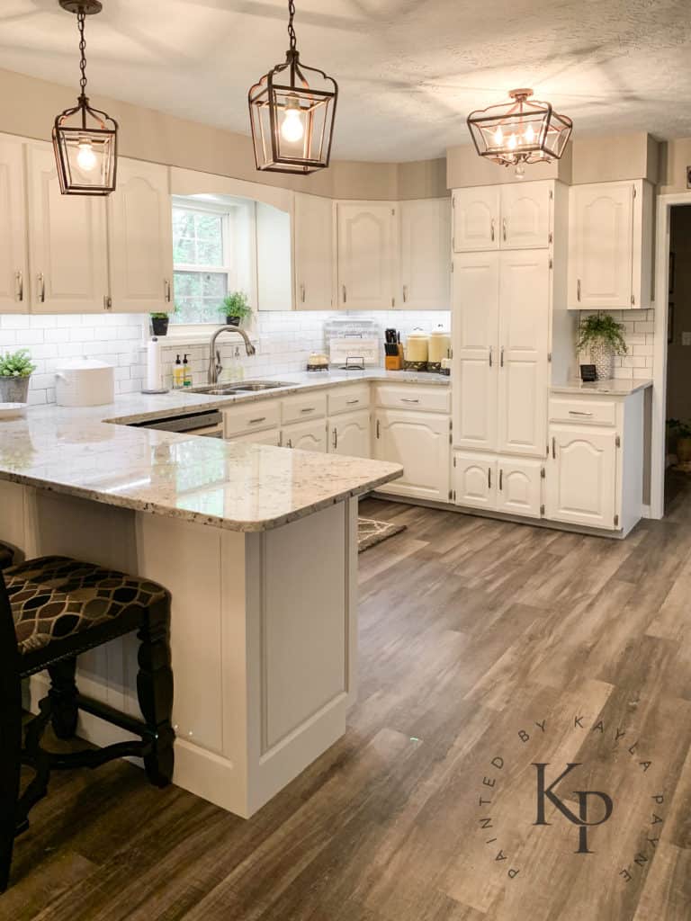 Painted Kitchen Cabinets in Alabaster Finish - Kitchen Craft