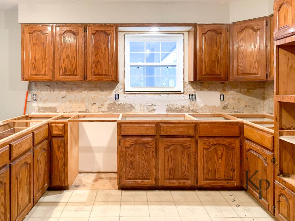 Dated Honey Oak Cabinets Before 