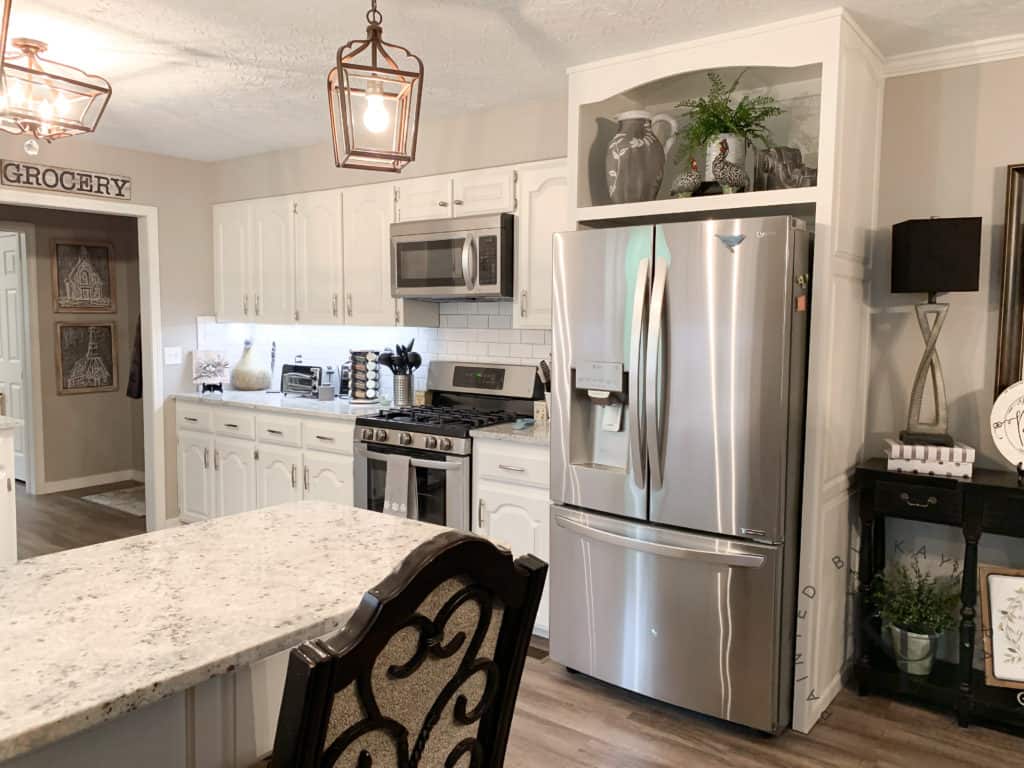 kitchen cabinets painted in SW alabaster 