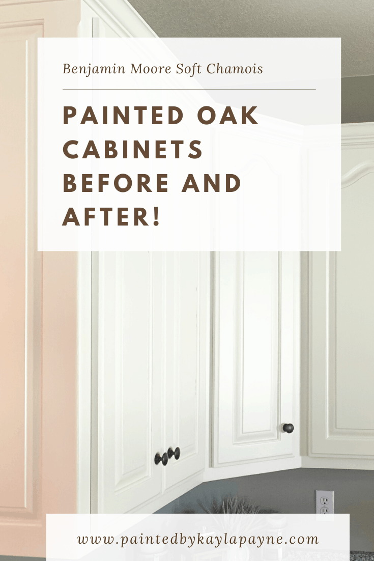 Painted Oak cabinets in Benjamin Moore Soft Chamois