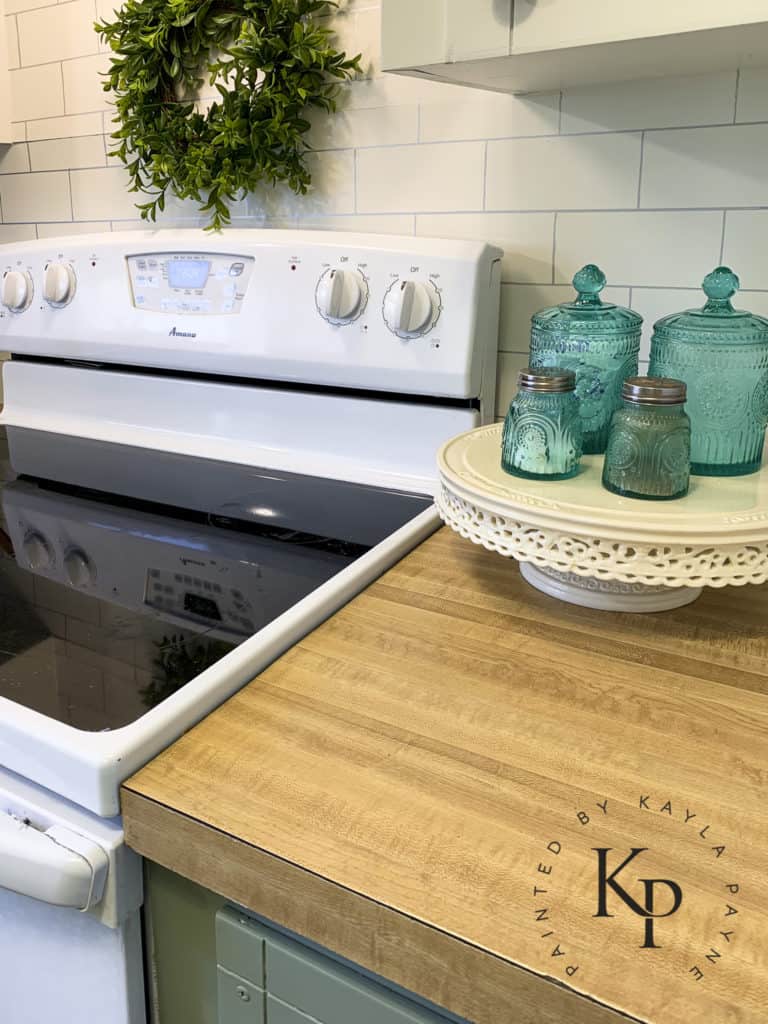 faux tile backsplash