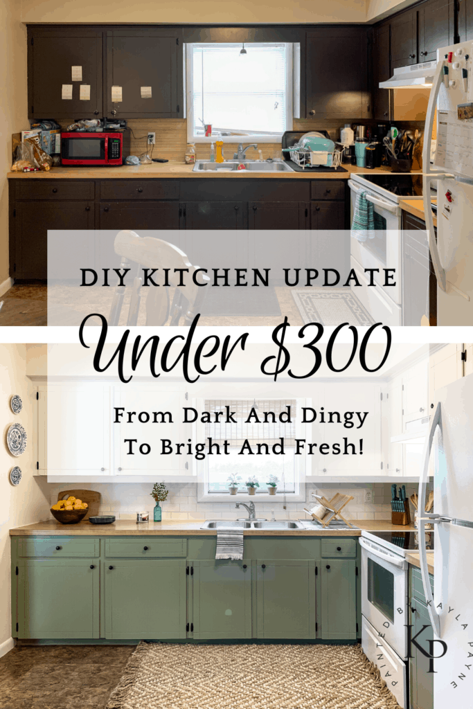 how to make a small kitchen look bigger, how to re-paint kitchen cabinets, can you paint over painted cabinets, how to fix peeling cabinet paint, badly painted cabinets, how to fix bad paint job on cabinets, do you have to strip old paint on cabinets to re-paint, diy kitchen update for cheap