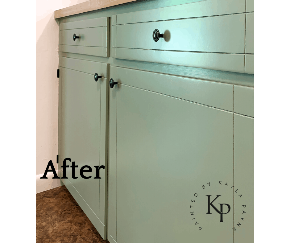 green cabinets, sherwin williams green onyx, two tone cabinets, how to paint cabinets for rental house, repairing cabinets, benjamin moore advance satin, satin sheen on cabinets, green lower cabinets, pictures of sage green cabinets