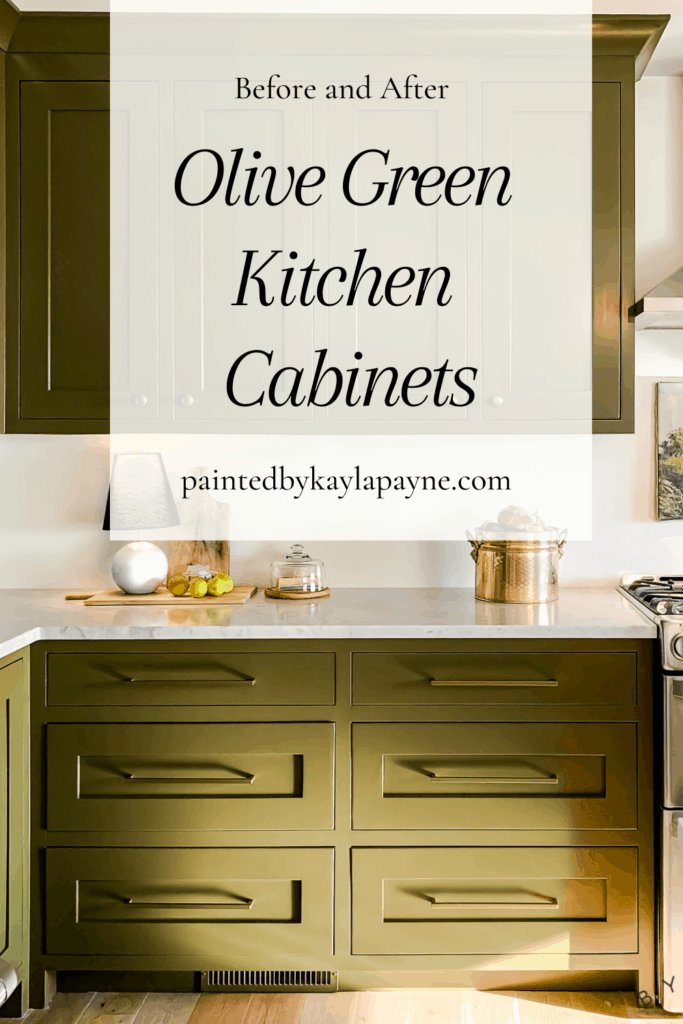 I painted my cabinets olive green! Come see the before and after!