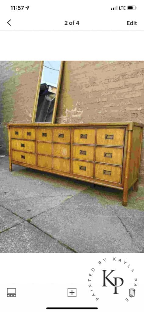 Faux bamboo, campaign dresser manufactured by Century