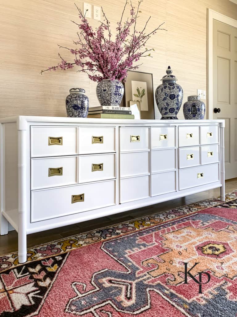 white lacquered dresser