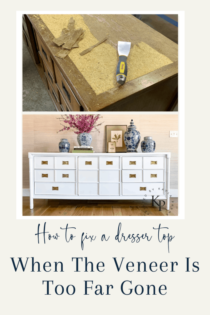 How to fix a dresser top when the wood veneer is too far gone