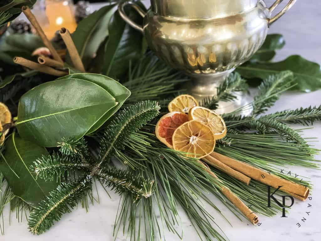 Dried grapefruit and oranges in Christmas decor