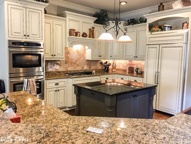 painted kitchen cabinets in SW Creamy 