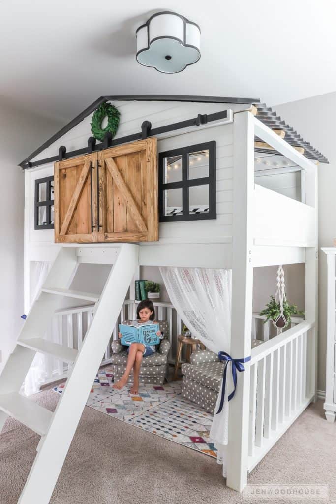 Kids loft painted in simply white