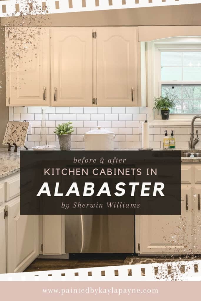 Sherwin Williams Alabaster on kitchen cabinets