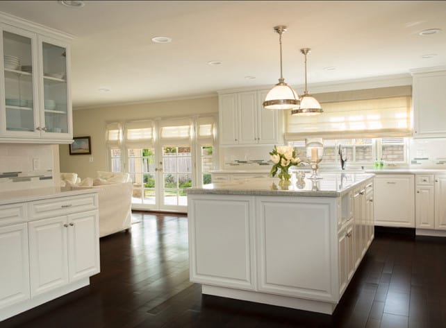 kitchen cabinets painted in white sand 
