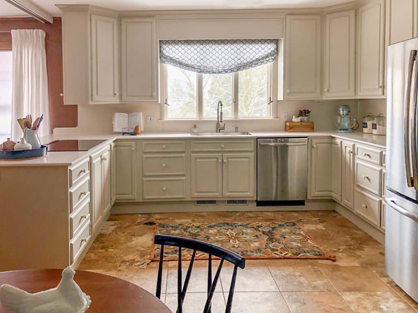 kitchen cabinets painted in accessible beige