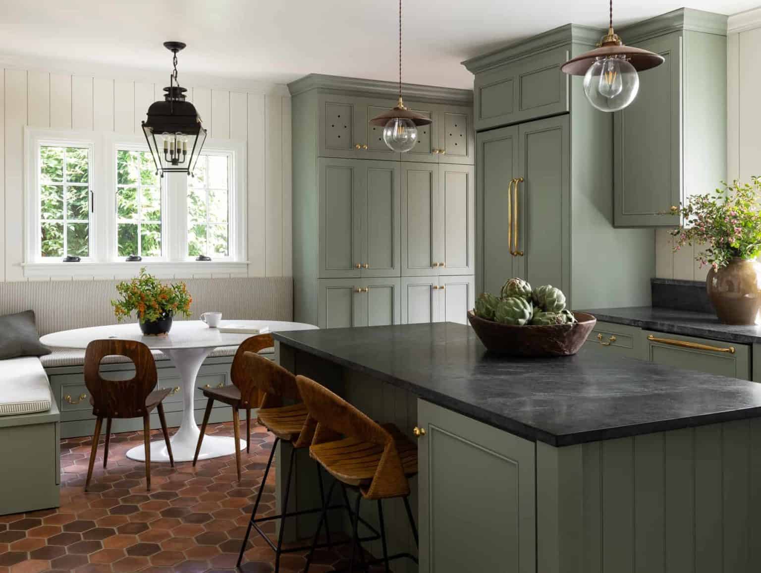 The Best Paint Colors For Green Kitchen Cabinets - Painted by Kayla Payne