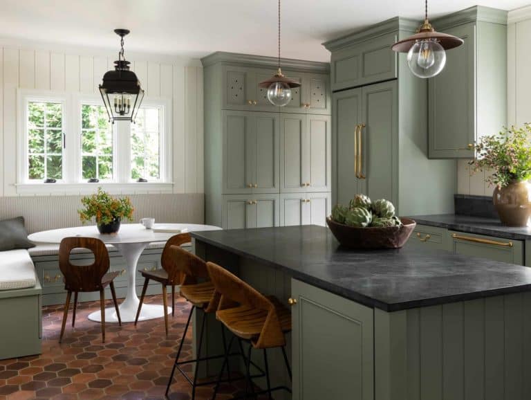 The Best Paint Colors For Green Kitchen Cabinets - Painted by Kayla Payne